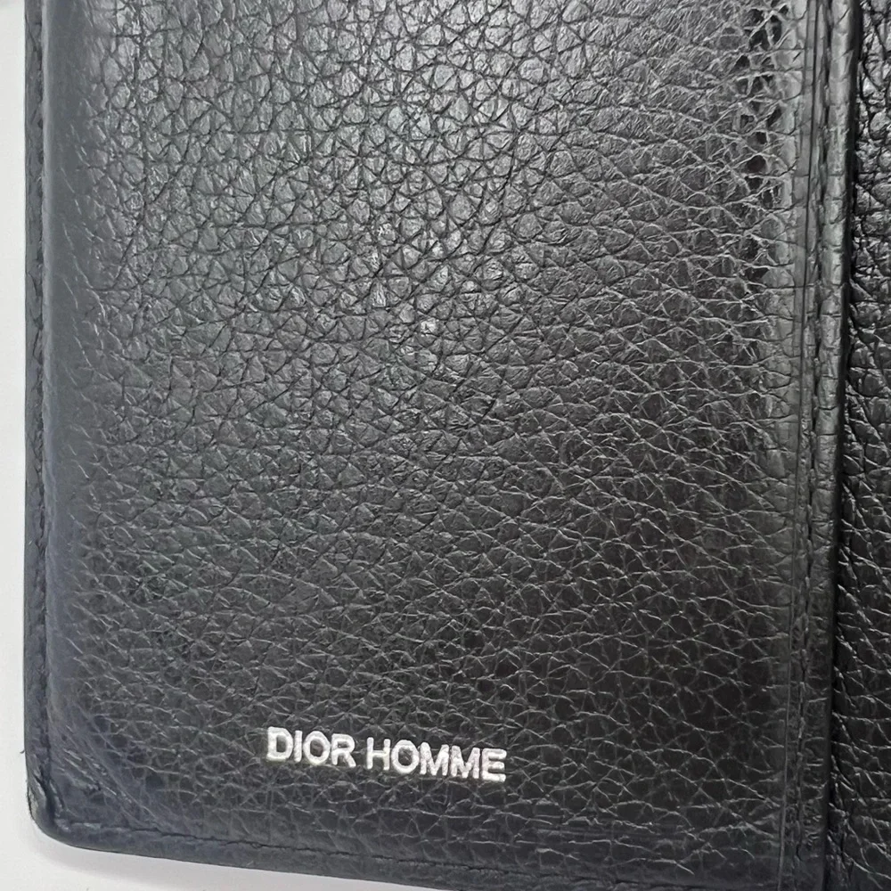 🖤Dior HOMME Black Pebbled Leather Mens Signature Logo Long Wallet‎ RARE!!!! 🖤